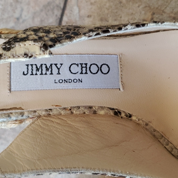 EUC Jimmy Chew snakeskin wedges - Picture 8 of 12